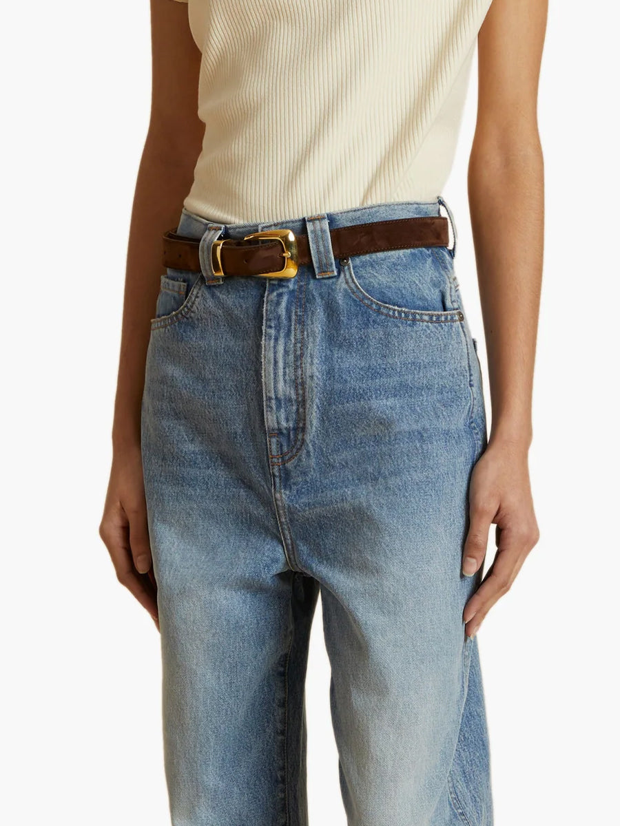 Benny Belt w/ Gold Buckle in Coffee