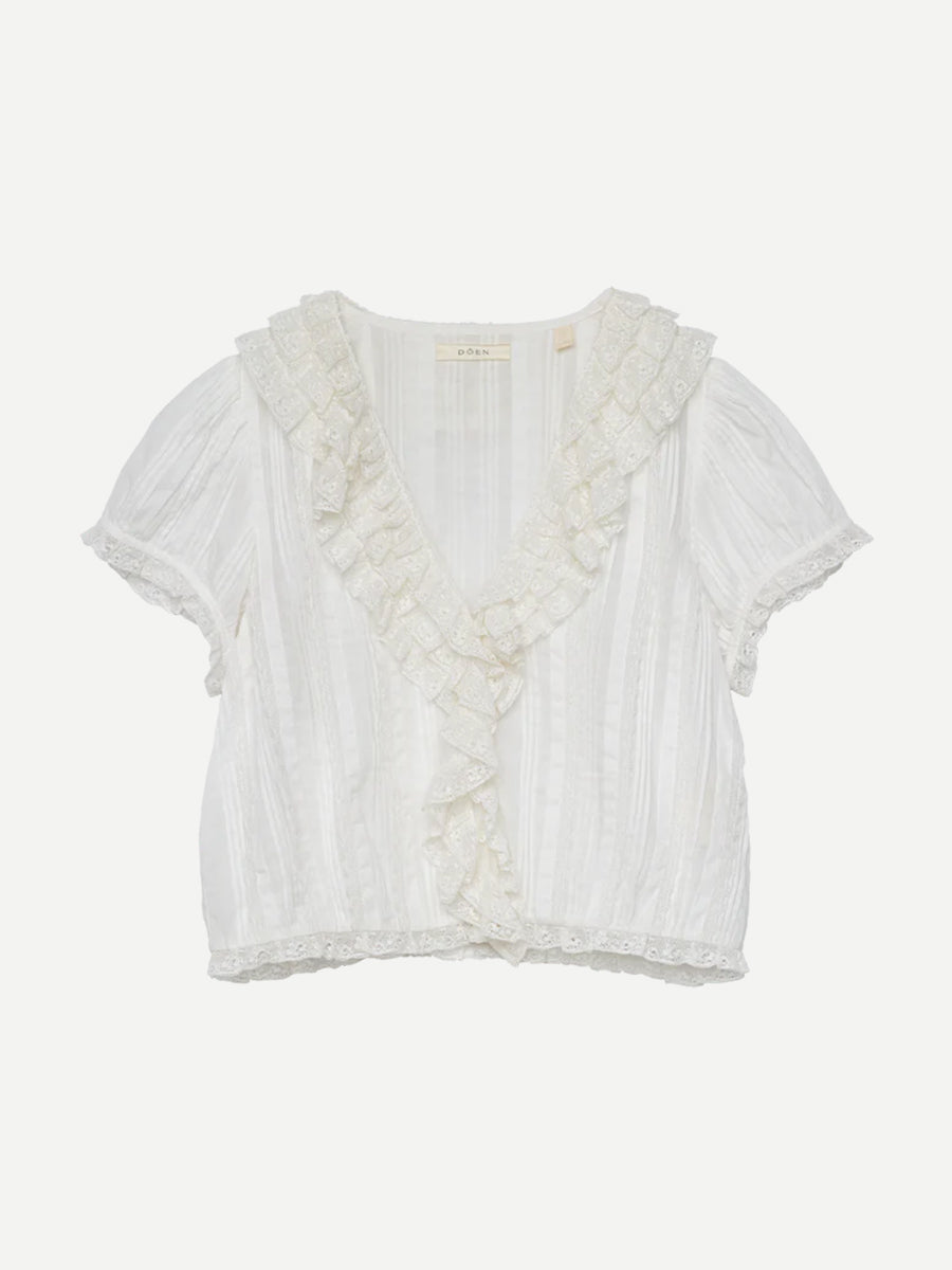 Doen Bernadette Top in Salt