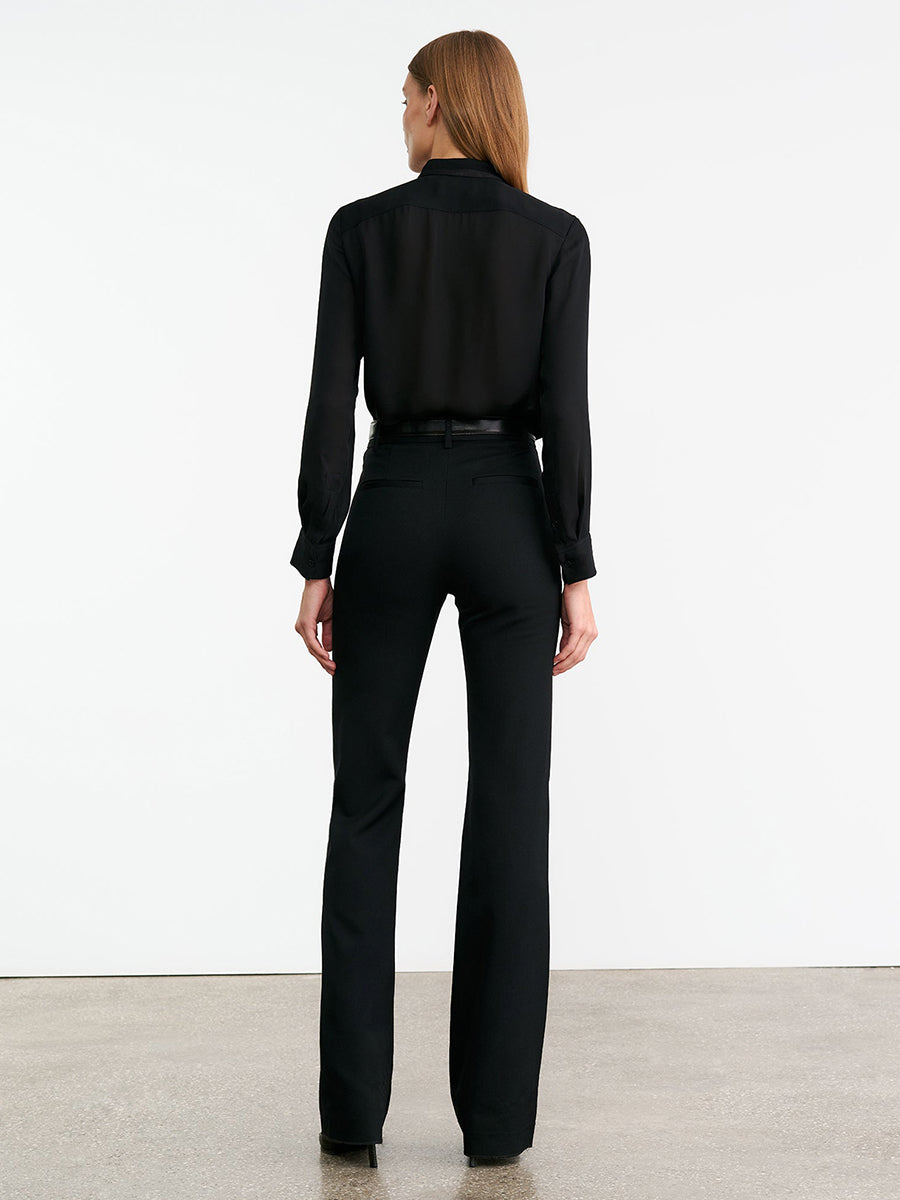 Nili Lotan Bertille Ruffle Shirt in Black | Shop Now at Adam Heath In Store and Online, Western Australia