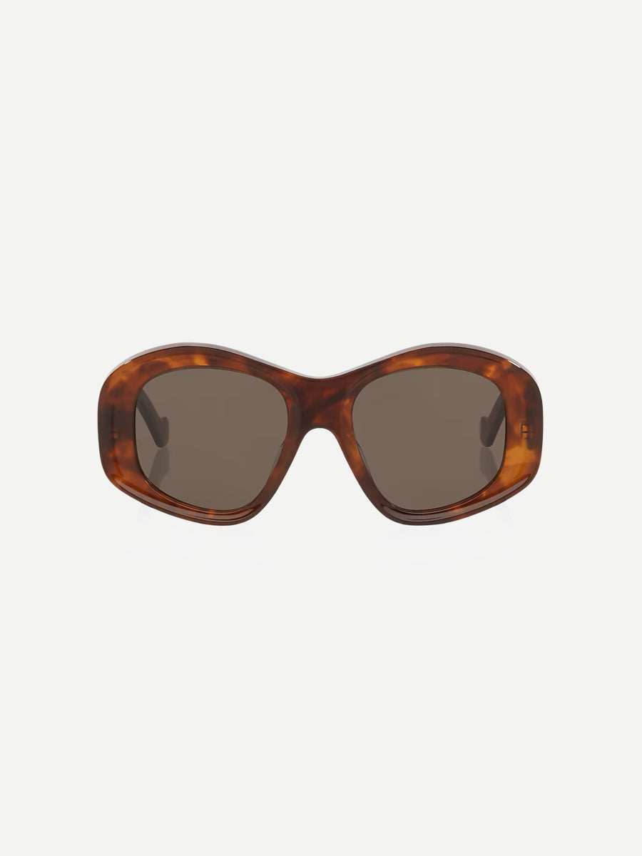 Beveled Pentagon Sunglasses in Havana