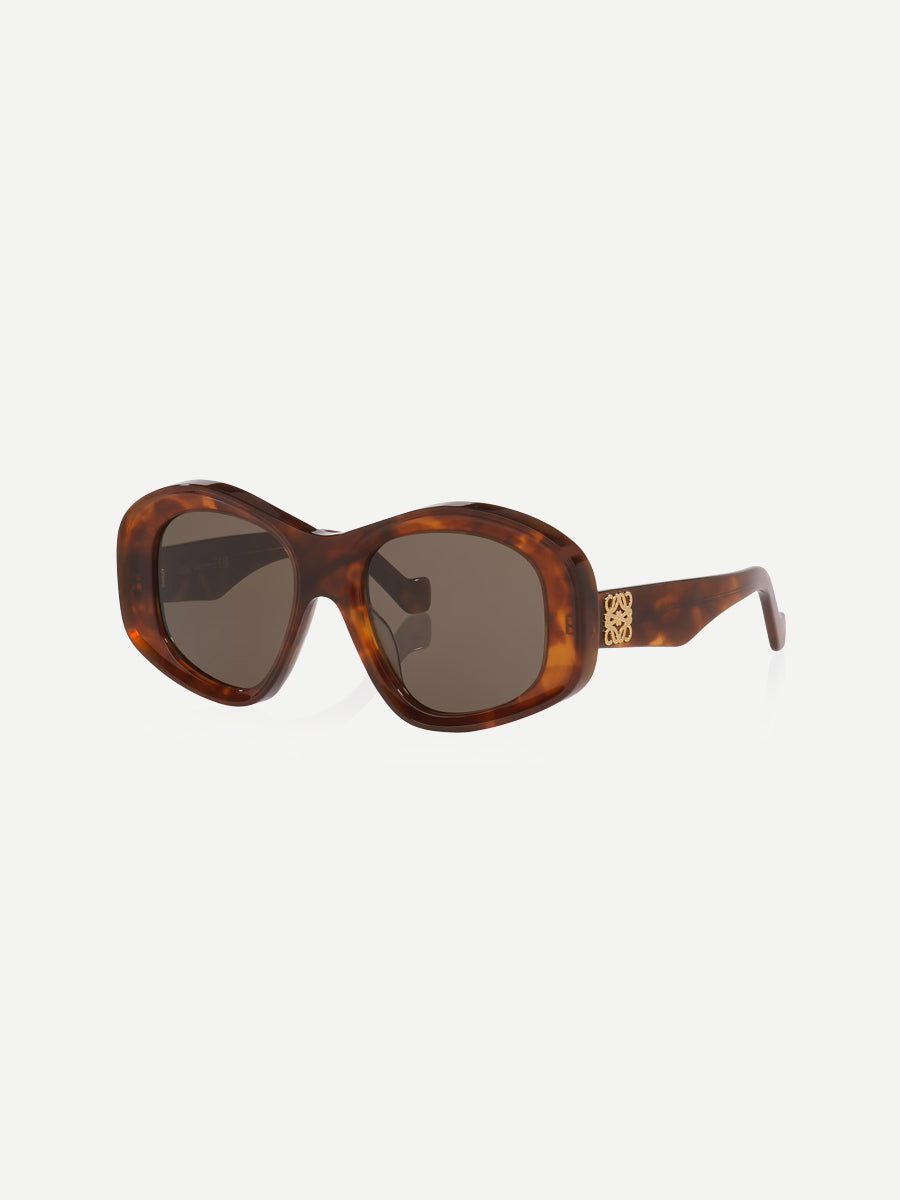 Beveled Pentagon Sunglasses in Havana