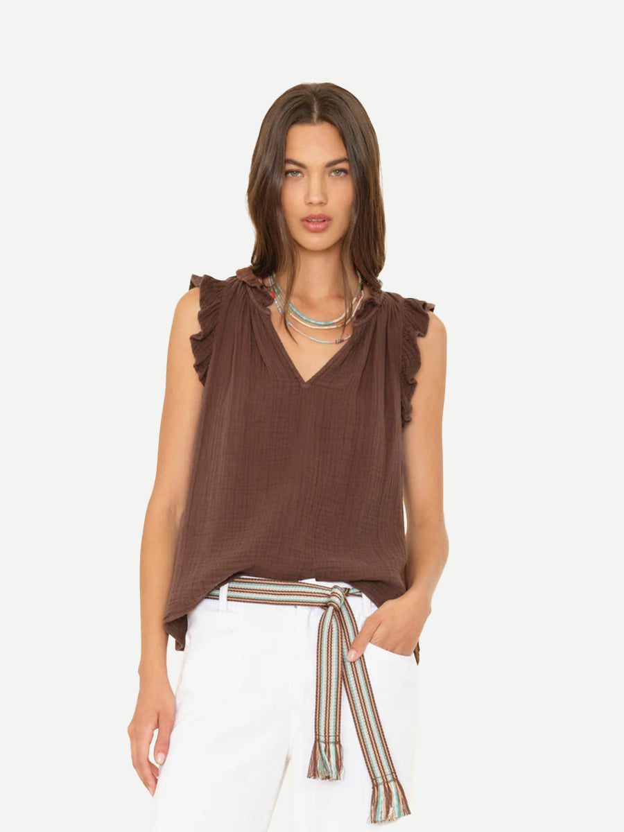 Xirena Bex Top in Cocoa Bean