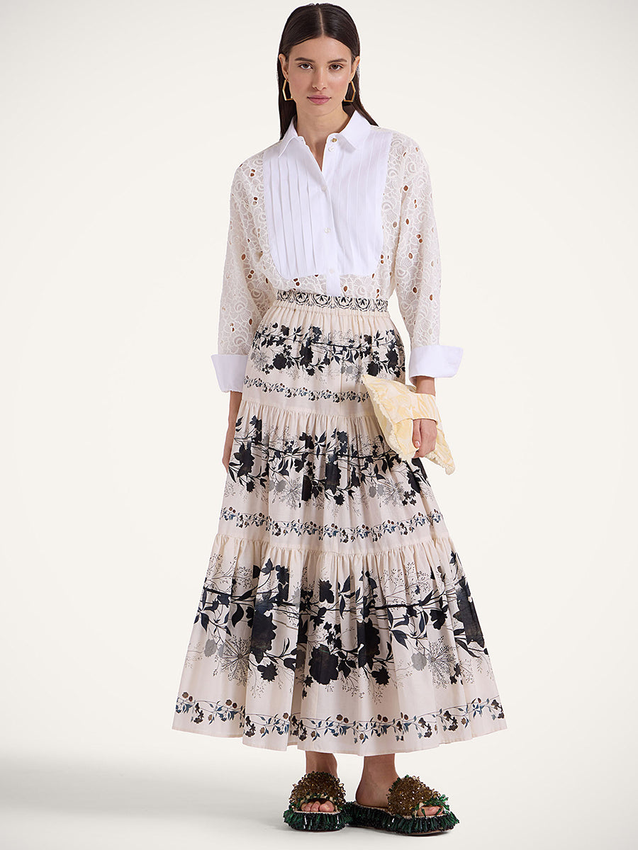 La DoubleJ Peggy Shirt in Embroidered Ivory