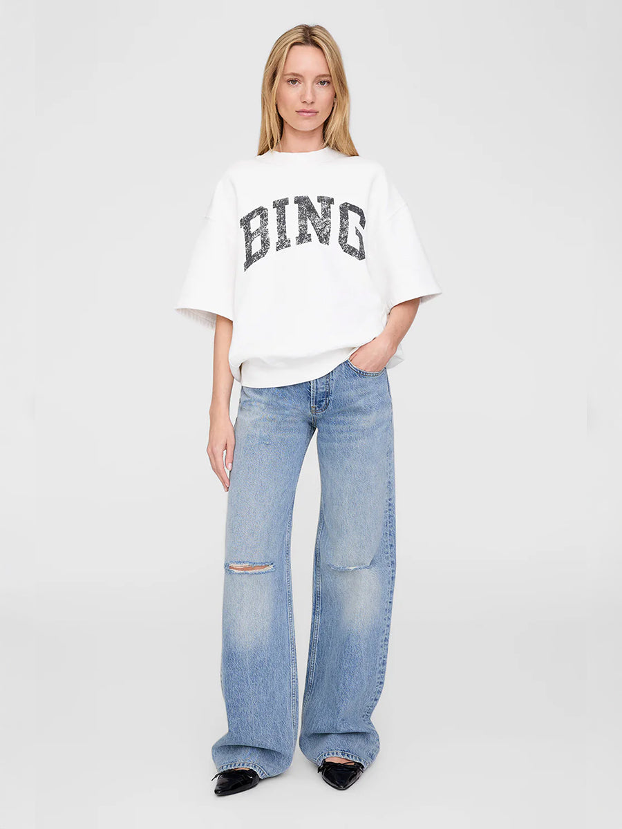 Anine Bing Jay Sweatshirt Bing in Off White