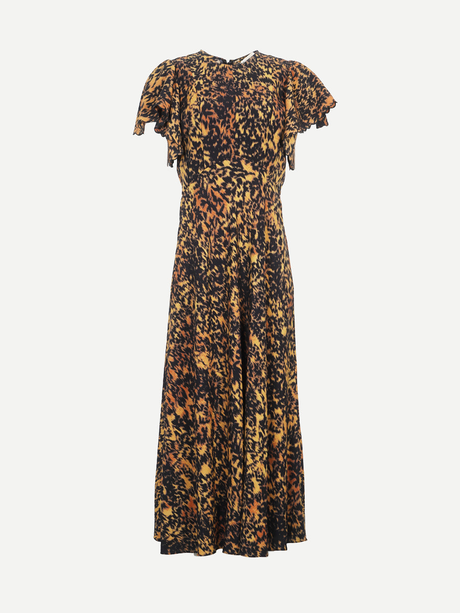 Ulla Johnson Blithe Flutter Sleeve Midi Dress in Savannah