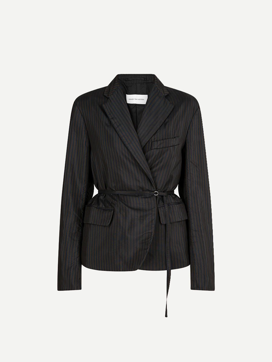 Blursy Blazer in Dark Brown Stripe