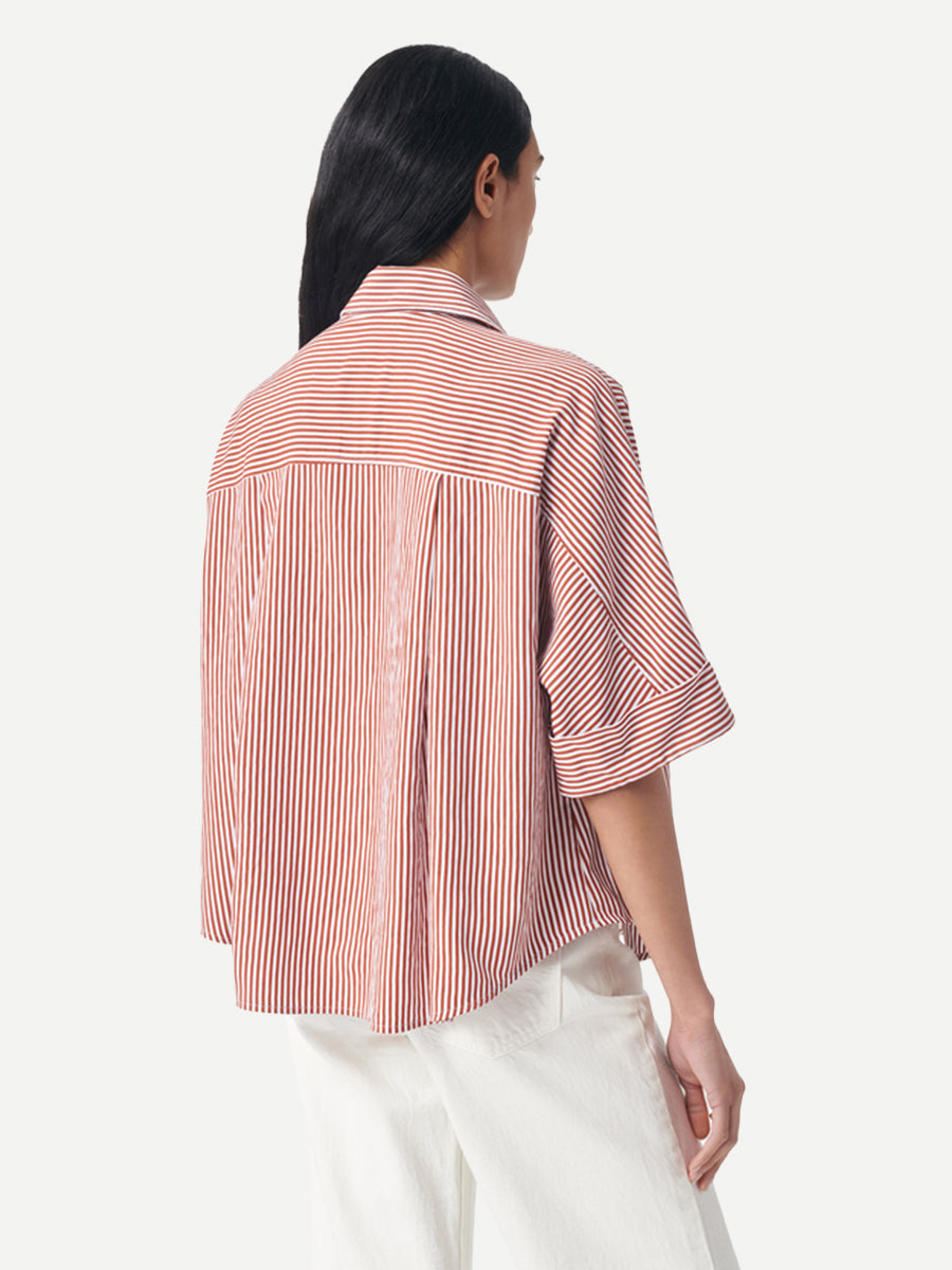 Vanessa Bruno Bobby Chemise in Caramel Stripe