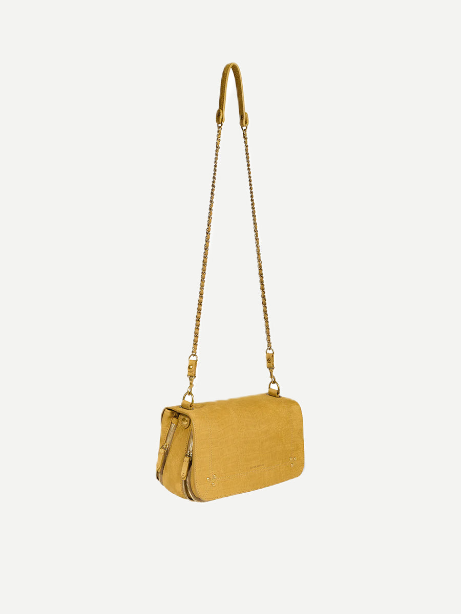 Jerome Dreyfuss Bobi Bag in Imprime Croco Moutarde