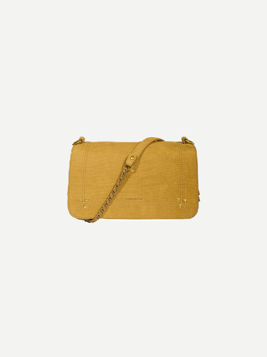 Jerome Dreyfuss Bobi Bag in Imprime Croco Moutarde