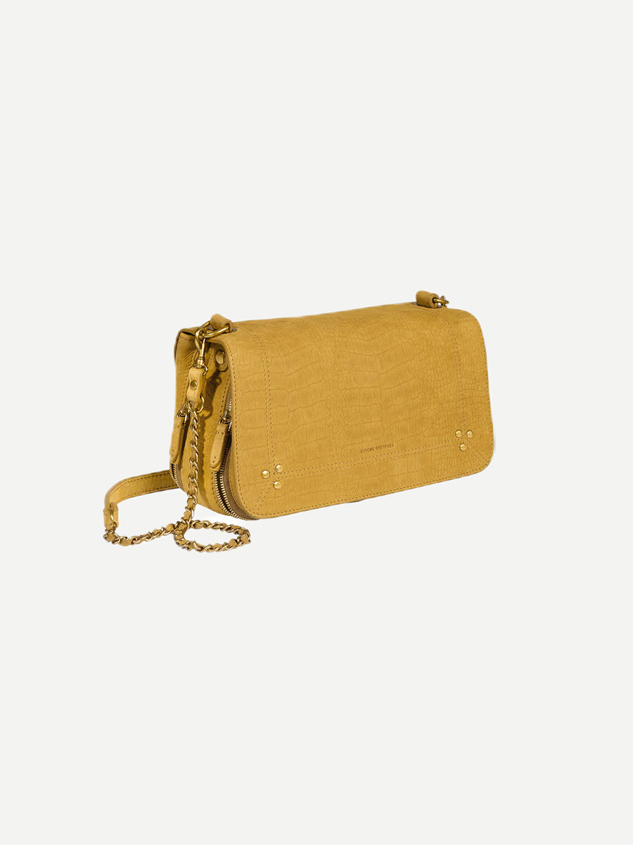 Jerome Dreyfuss Bobi Bag in Imprime Croco Moutarde
