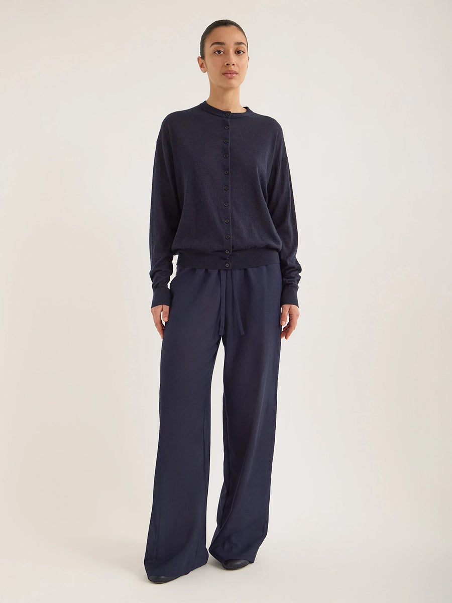 Bode Cashmere Cardigan in Darkest Navy