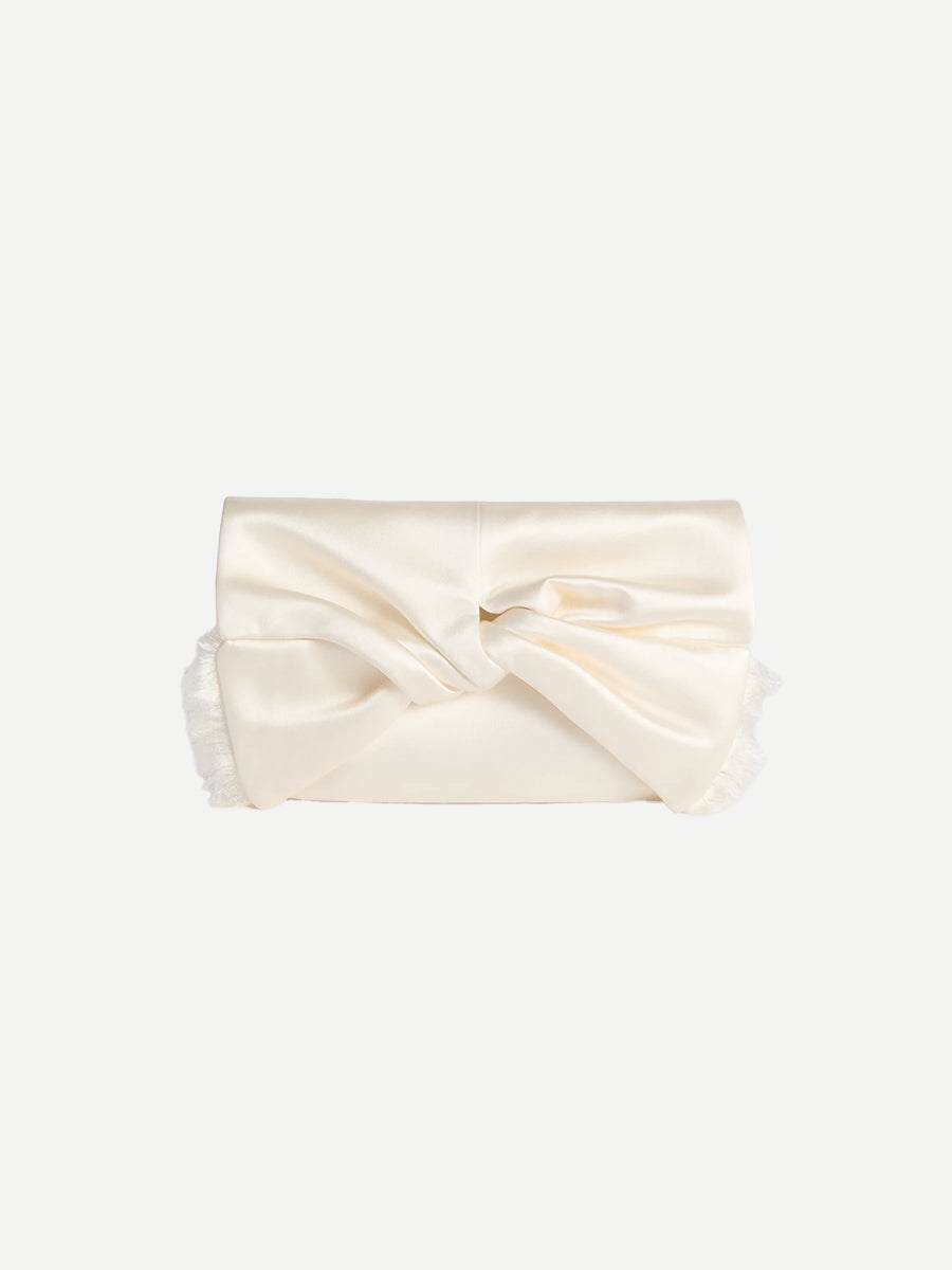 Anya Hindmarch Bow Clutch in Ivory