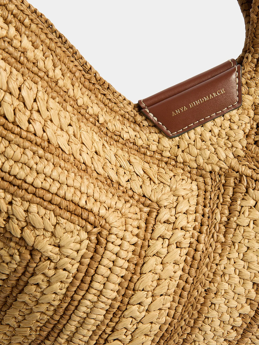 Bow Shoulder in Natural Raffia