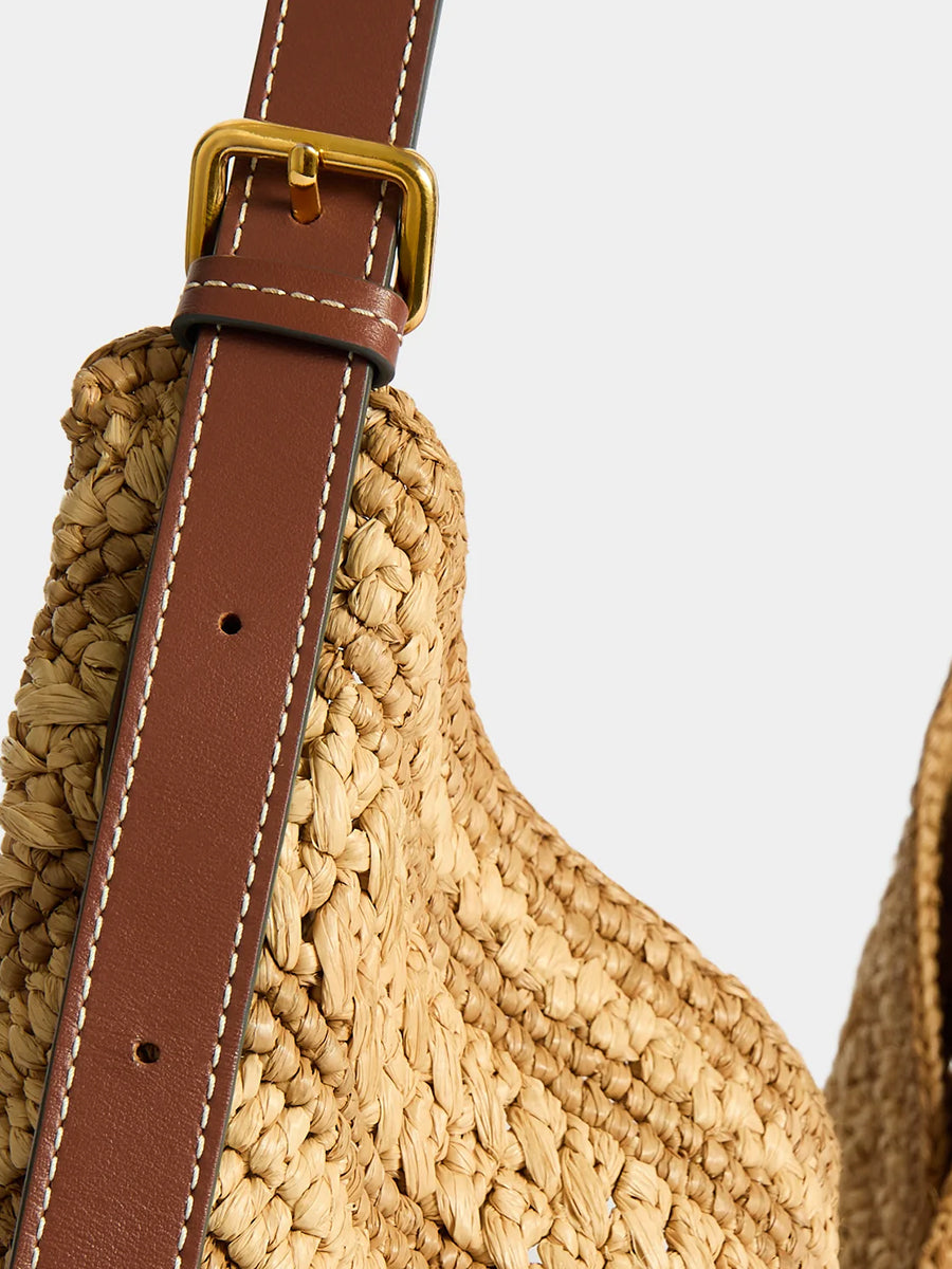 Bow Shoulder in Natural Raffia