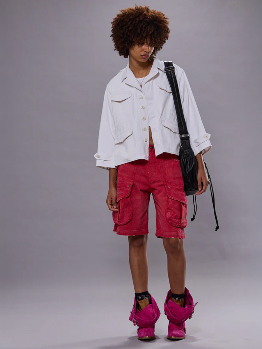 R13 | Boxy Army Jacket in White