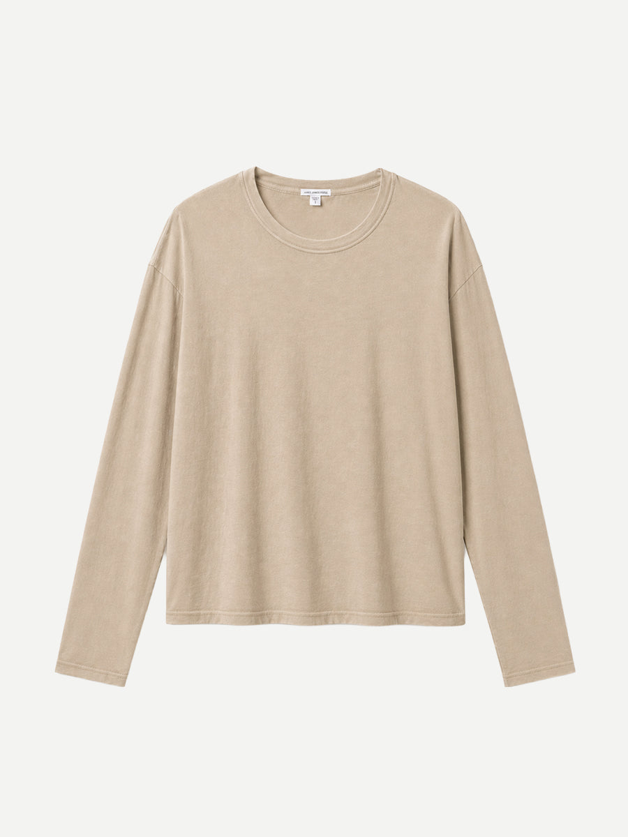 James Persw Boxy L/S Tee in Light Khaki Pigment
