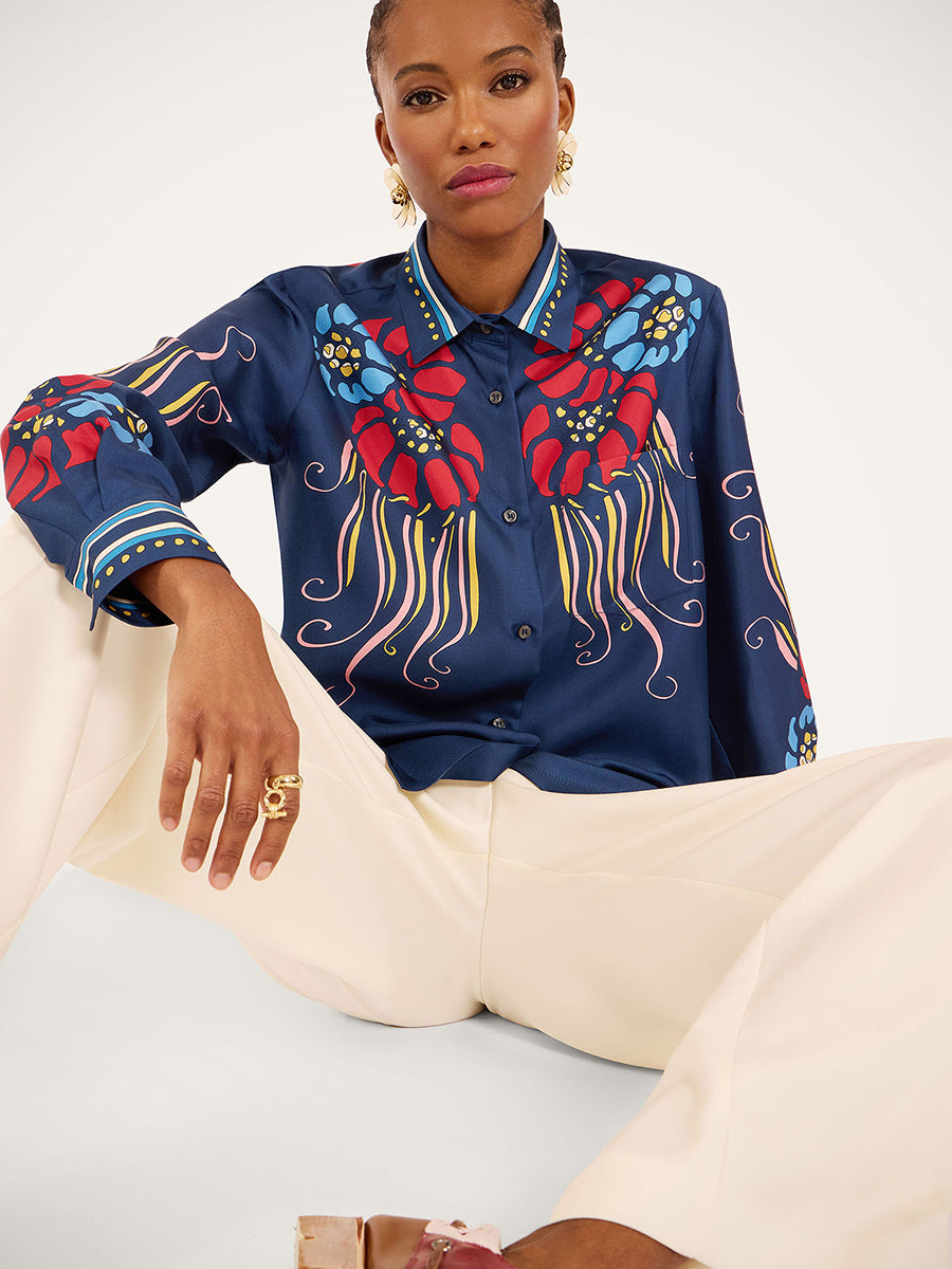 Boy Shirt in Lemuria Placee Blue