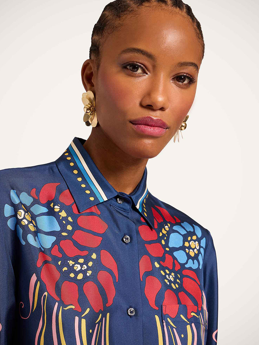 Boy Shirt in Lemuria Placee Blue