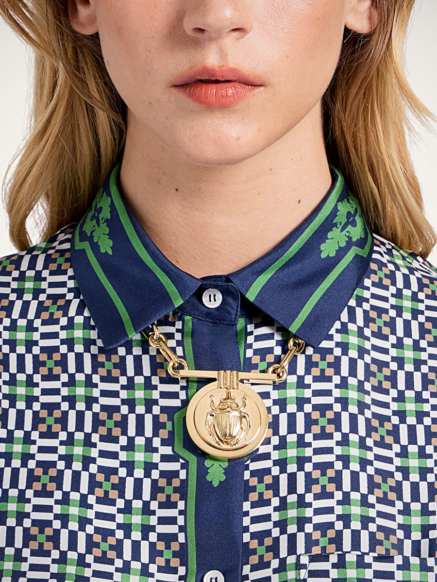 La DoubleJ Boy Shirt in Mariposa Placee Green