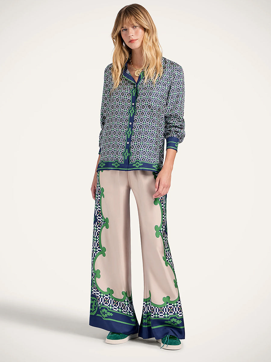 La DoubleJ Boy Shirt in Mariposa Placee Green