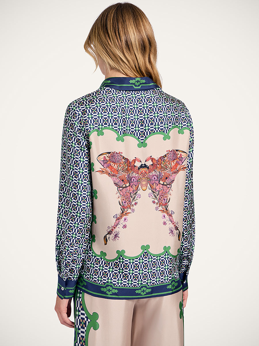 La DoubleJ Boy Shirt in Mariposa Placee Green