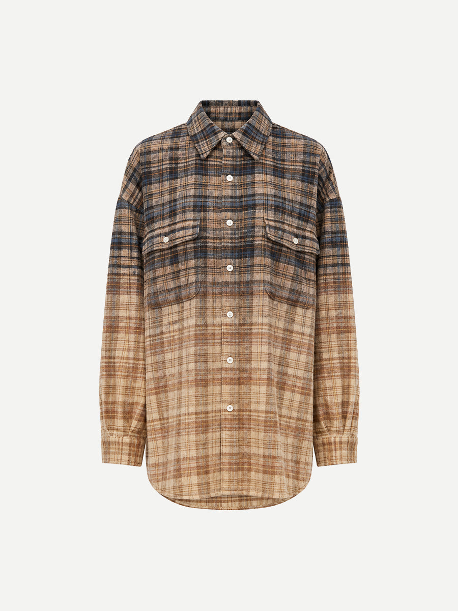 Boyfriend Shirt in Dip Bleach Yellow Plaid