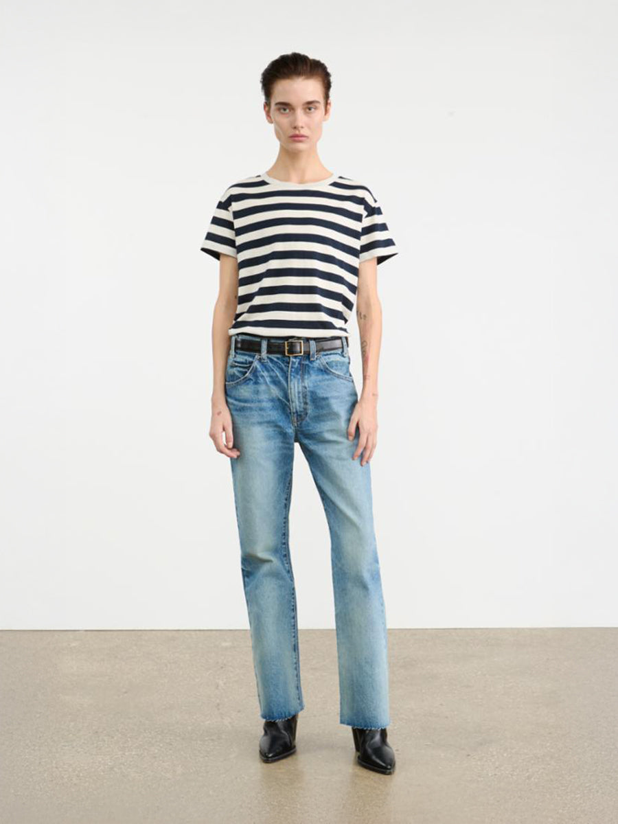 Nili Lotan Brady Tee in Dark Navy Stripe