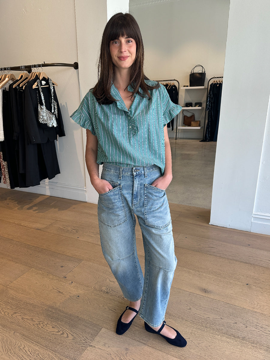 Brie Top in Cilantro Stripe