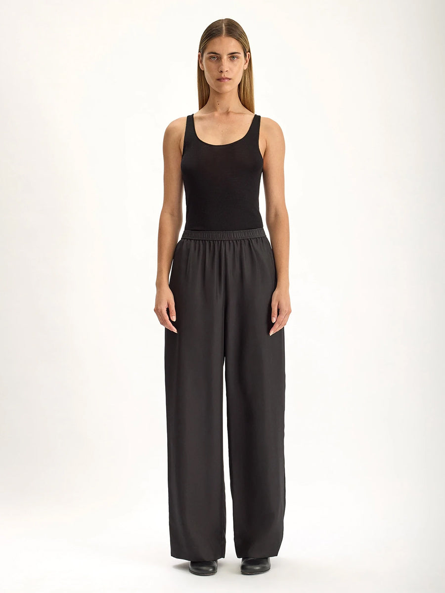 Jac + Jack Brig Silk Pant in Black