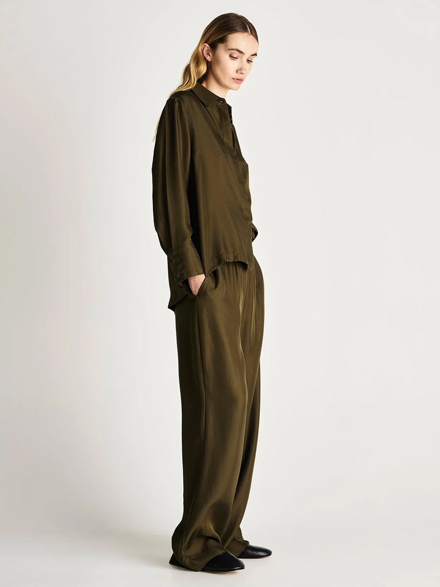 Brig Silk Pant in Hunter