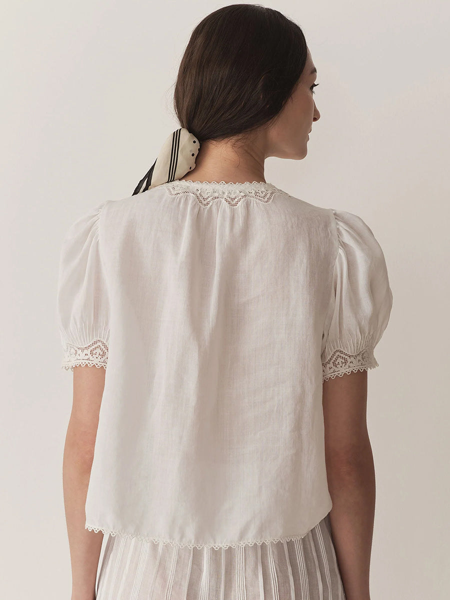 Doen Brigitta Top in Salt