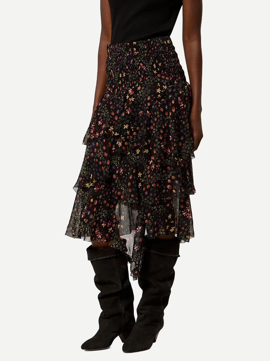 Brigitte Skirt in Black/Ecru