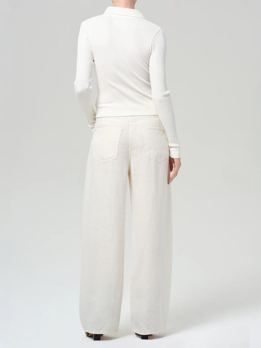 Citizens of Humanity Brynn Drawstring Linen Trouser in Vanilla