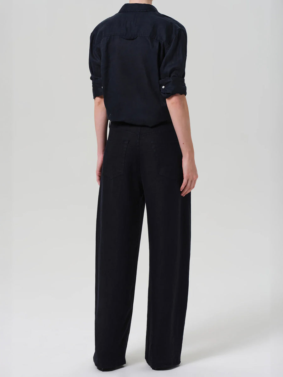 Citizens of Humanity Brynn Drawstring Linen Trouser in Navy