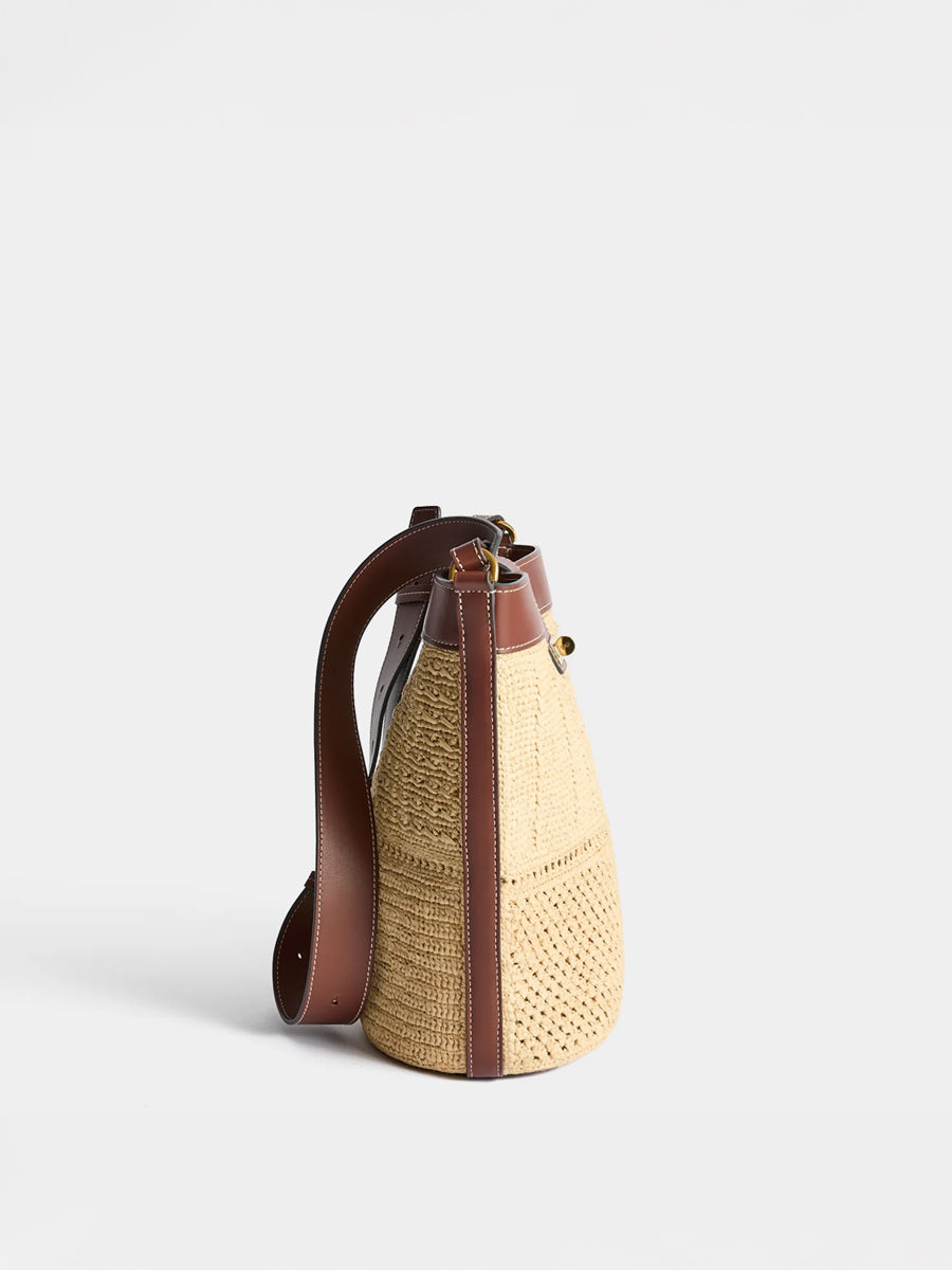 Bucket Patchwork in Natural Raffia