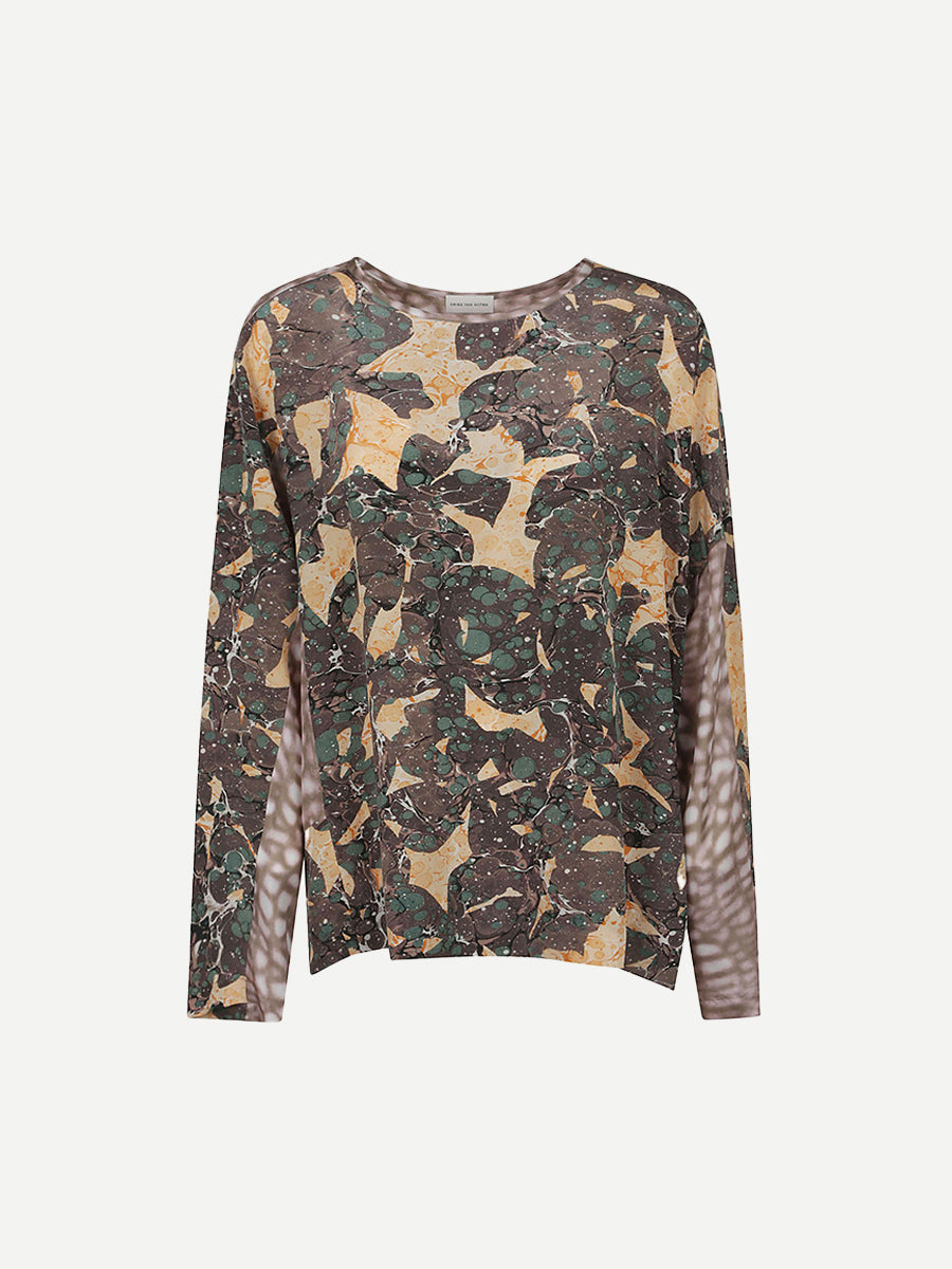 Dries Van Noten Caias Shirt in Marble Taupe