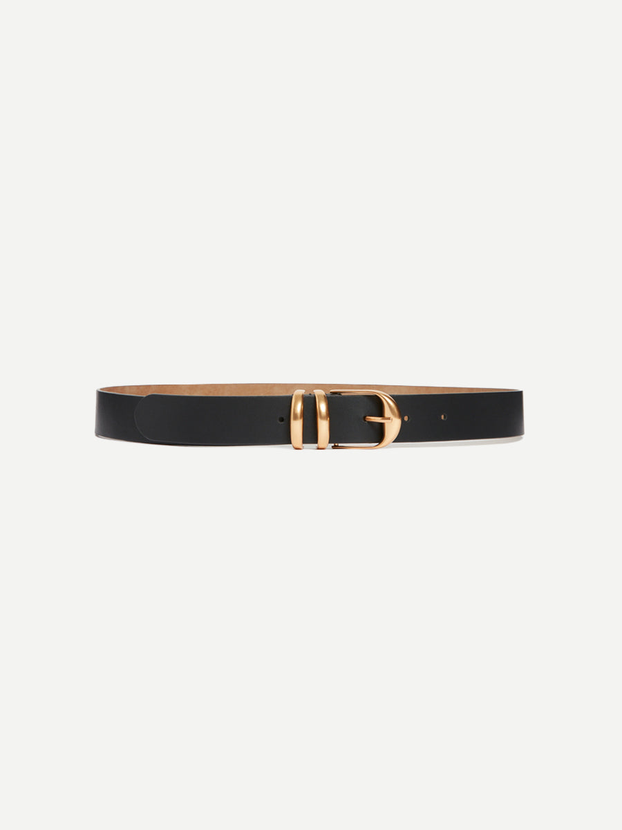 Smooth Leather 30mm Belt in Black