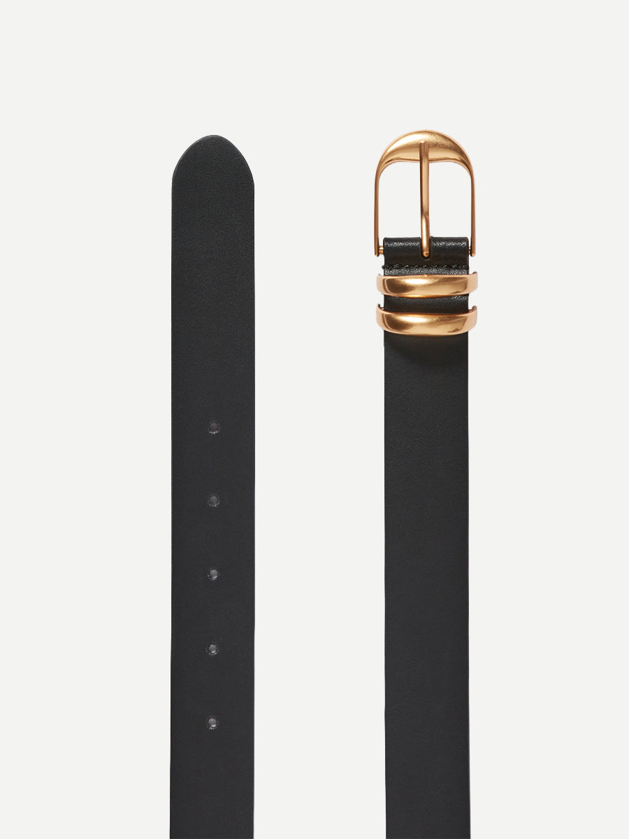 Smooth Leather 30mm Belt in Black
