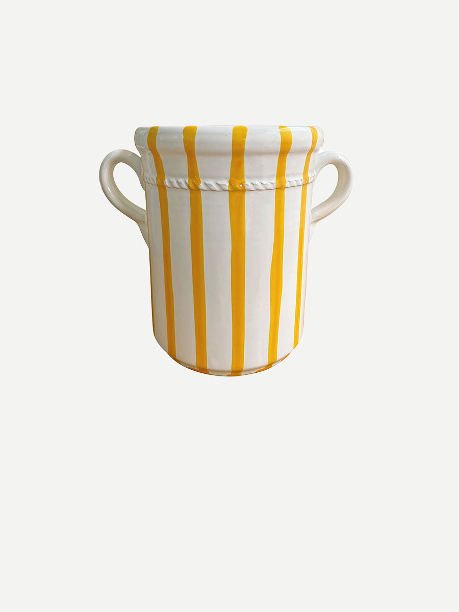 Ceramic Wine Cooler un Yellow Stripe
