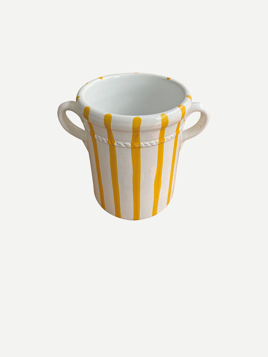 Ceramic Wine Cooler un Yellow Stripe