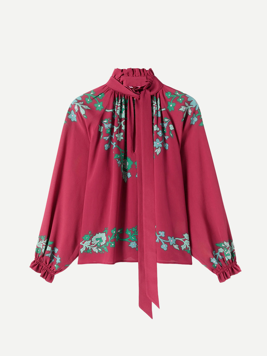 Cerere Blouse in Regalia Placee Red