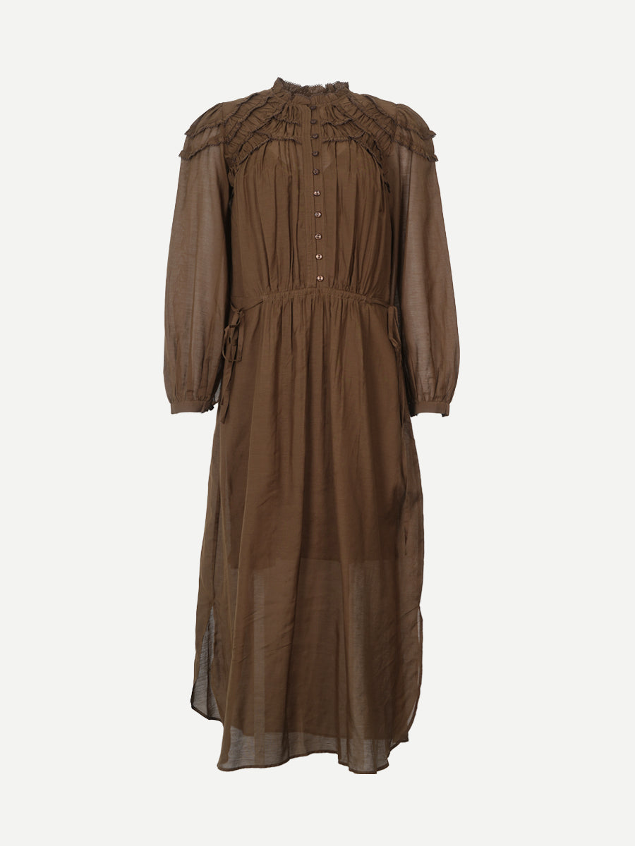 Marant Etoile Charissa Dress in Dark Khaki
