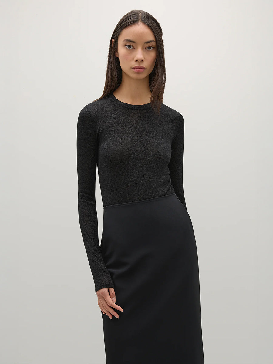 Charlie Top in Metallic Black