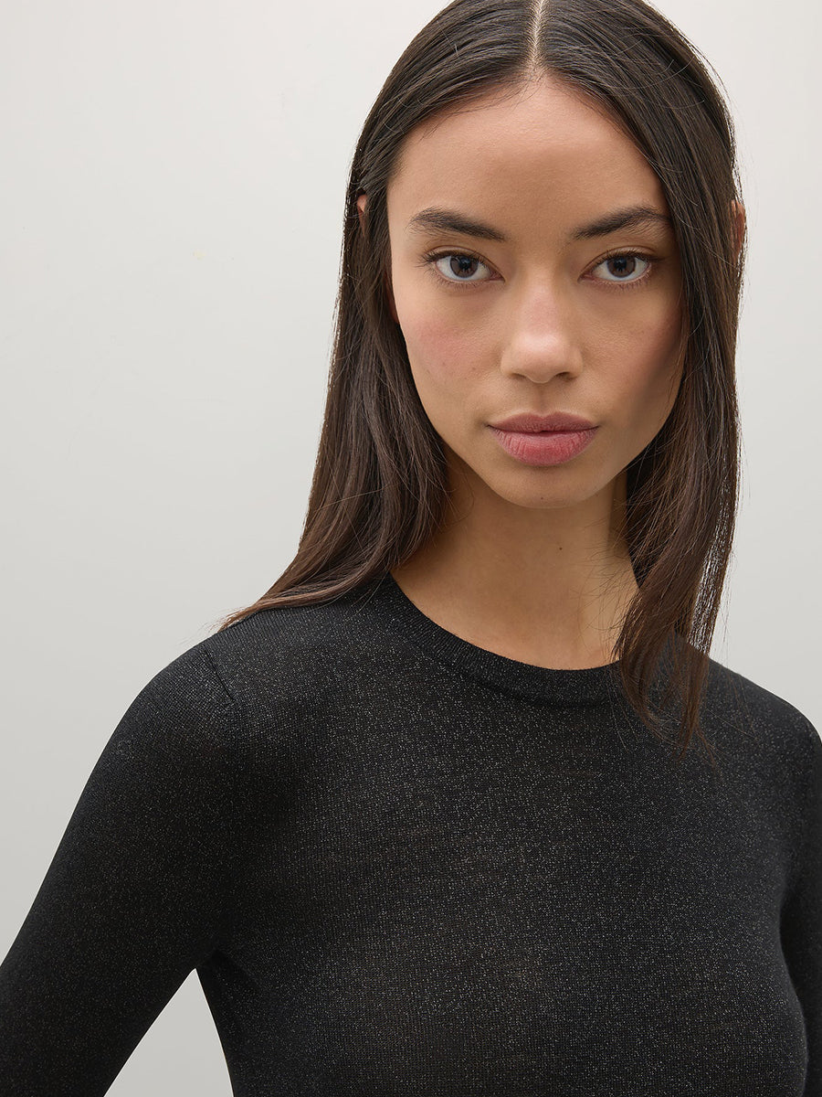 Charlie Top in Metallic Black