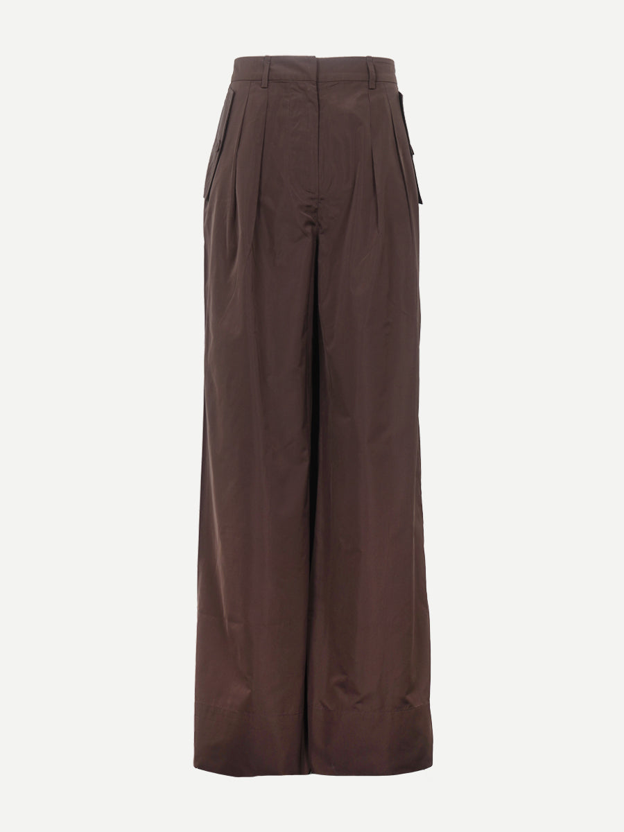 Ulla Johnson Charlie Silk High Waist Wide Leg Pant in Sequoia