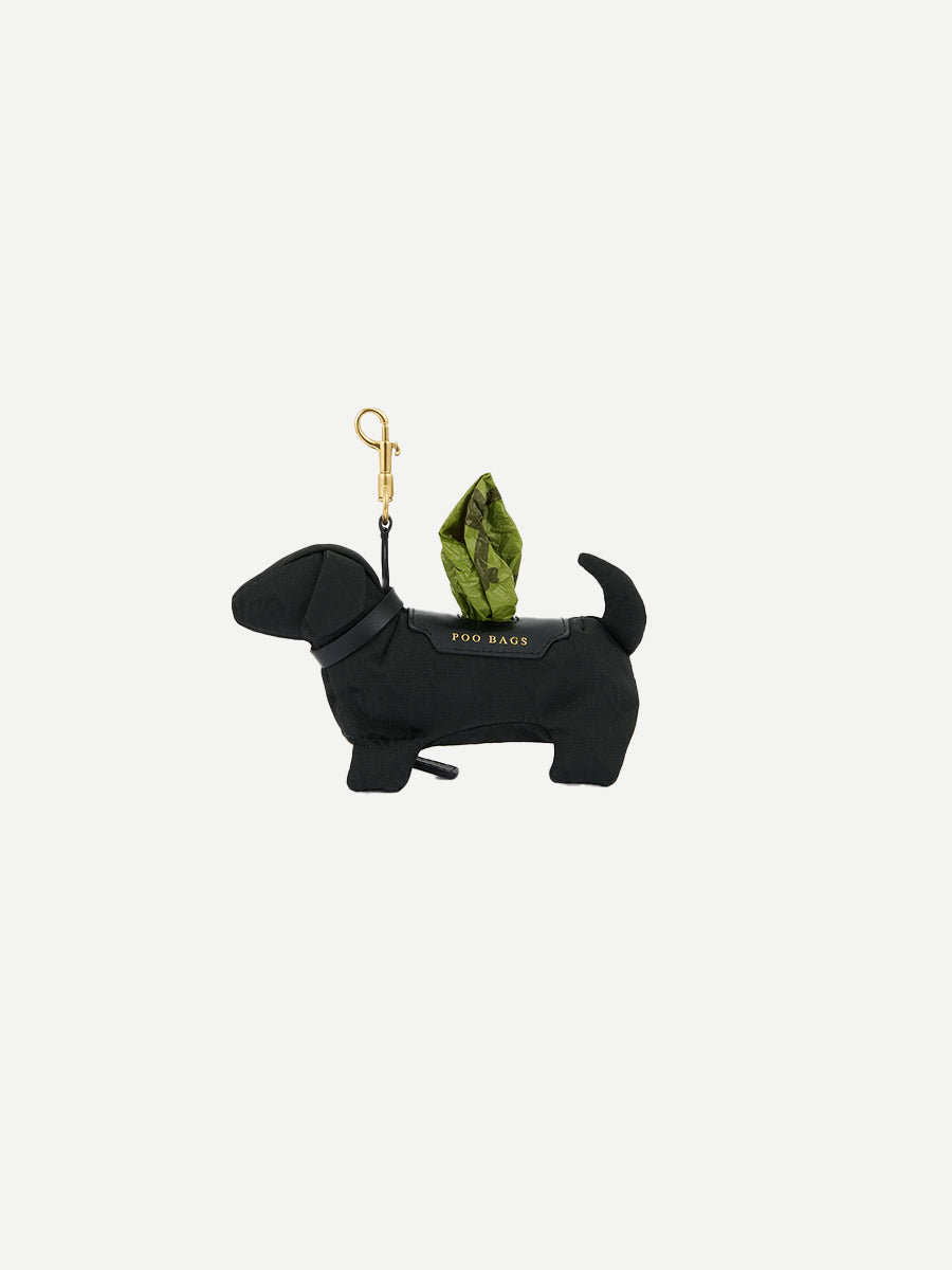 Anya Hindmarch Charm Dog Poo Bag in Black AH Logo