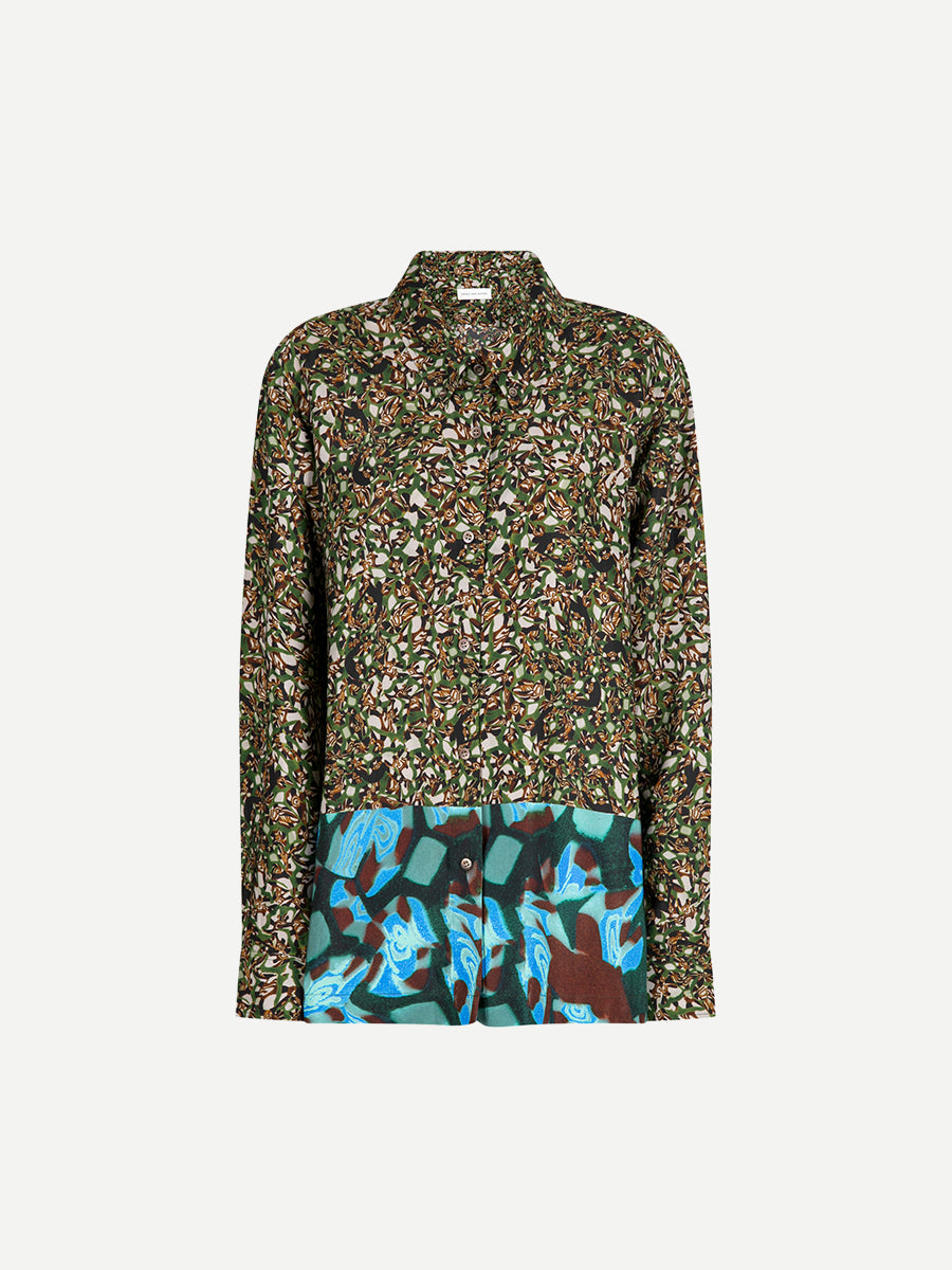 Cheers Loose Shirt in Bottle Contrast