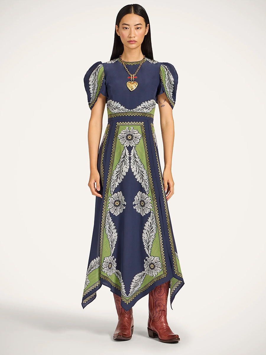 La DoubleJ Cherie Scarf Dress in Bounty Placee Navy