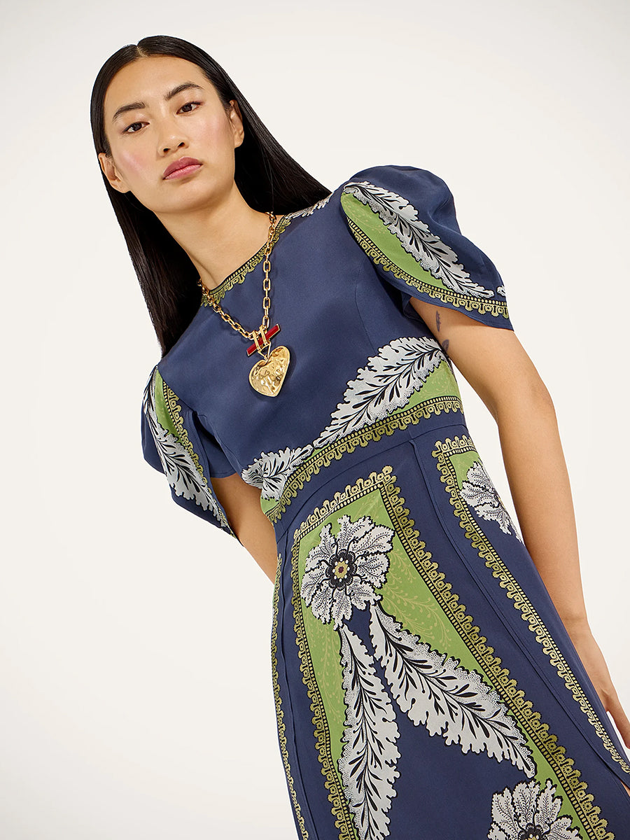 La DoubleJ Cherie Scarf Dress in Bounty Placee Navy