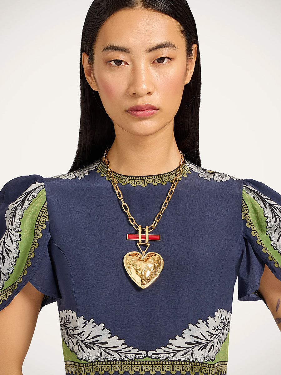 La DoubleJ Cherie Scarf Dress in Bounty Placee Navy